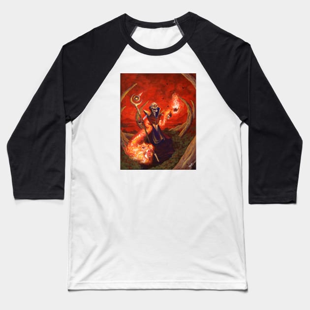 Undead Pyromancer Baseball T-Shirt by Indi Martin